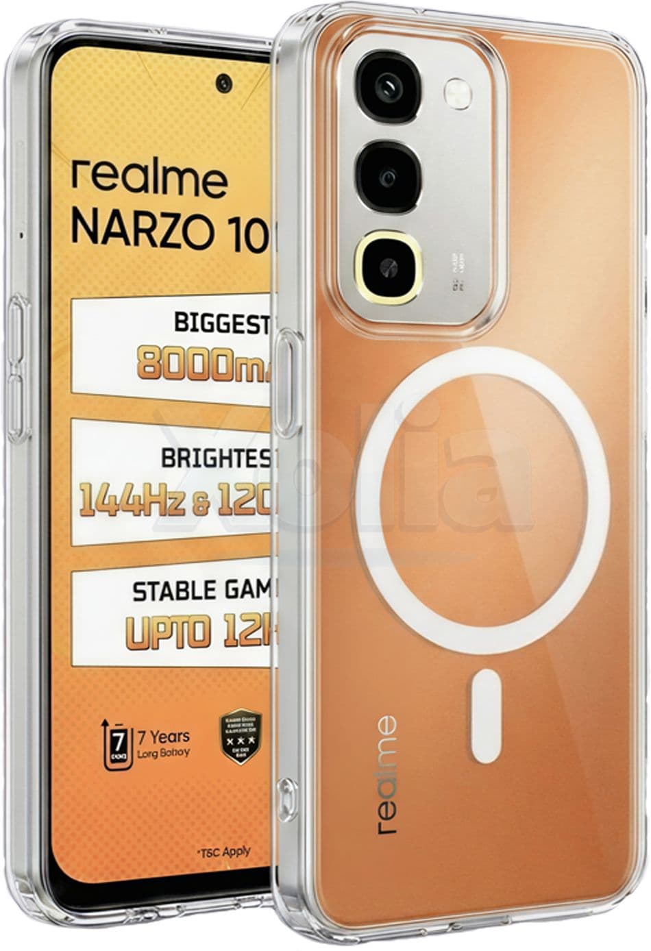 Xolia Anti Yellow Back Cover for realme NARZO 100x 5G (Transparent, Shock Proof, Polycarbonate, Pack of: 1) — image 1 of 1