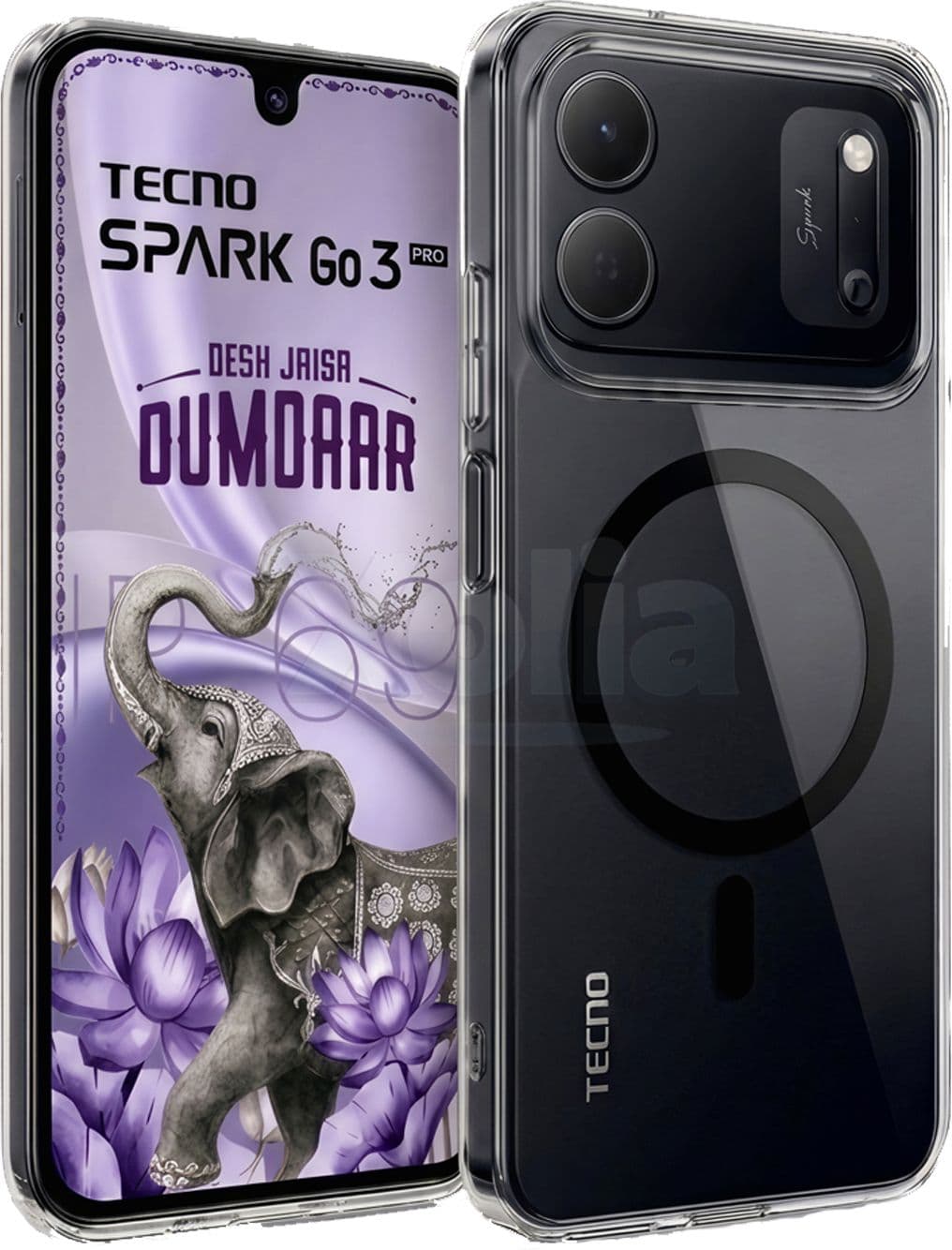 Xolia Anti Yellow Back Cover for Tecno Spark Go 3 Pro 5G (Black, Shock Proof, Polycarbonate, Pack of: 1) — image 1 of 1
