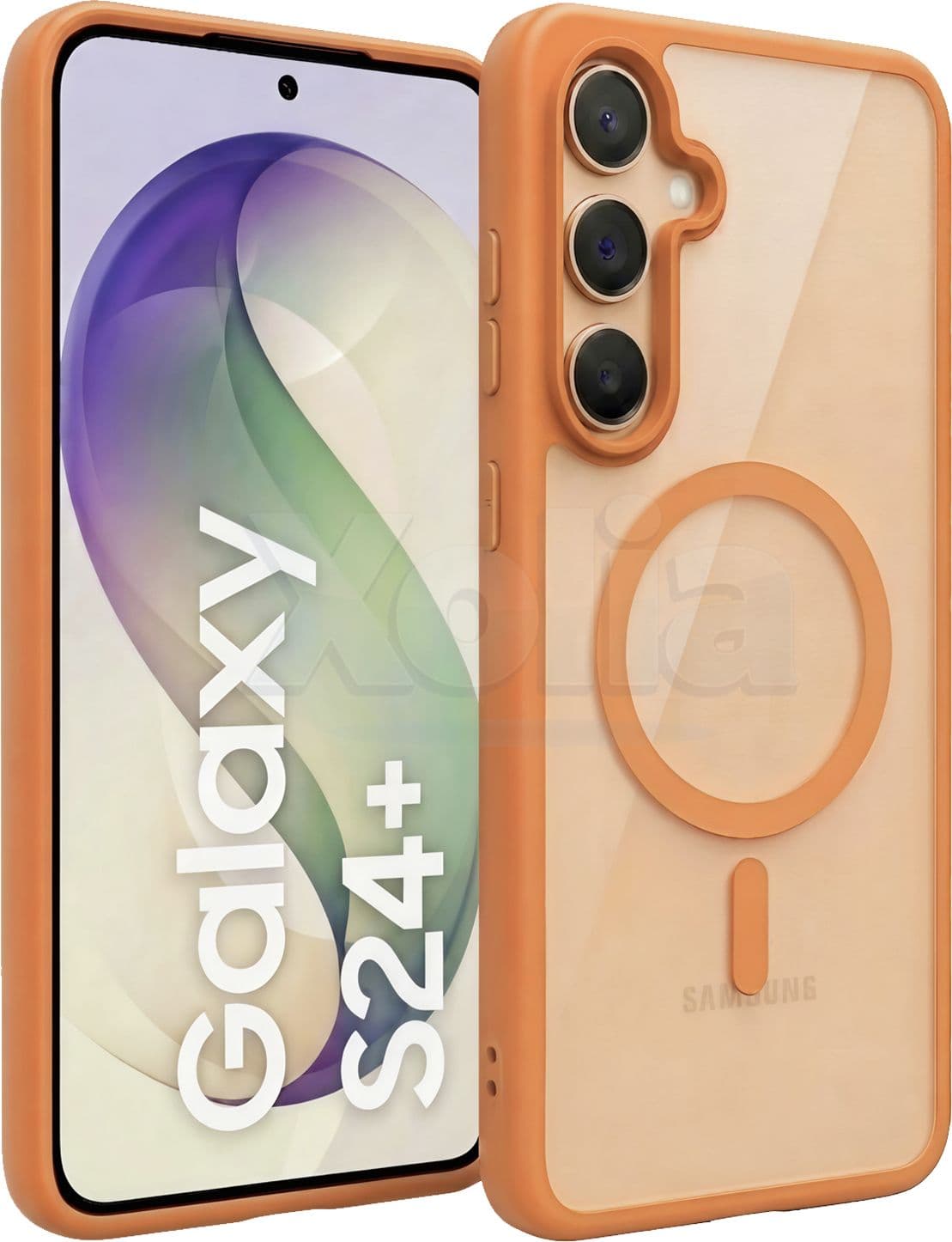 Xolia Back Cover for Samsung Galaxy S24 Plus 5G (Orange, Shock Proof, Polycarbonate, Silicon, Pack of: 1)
