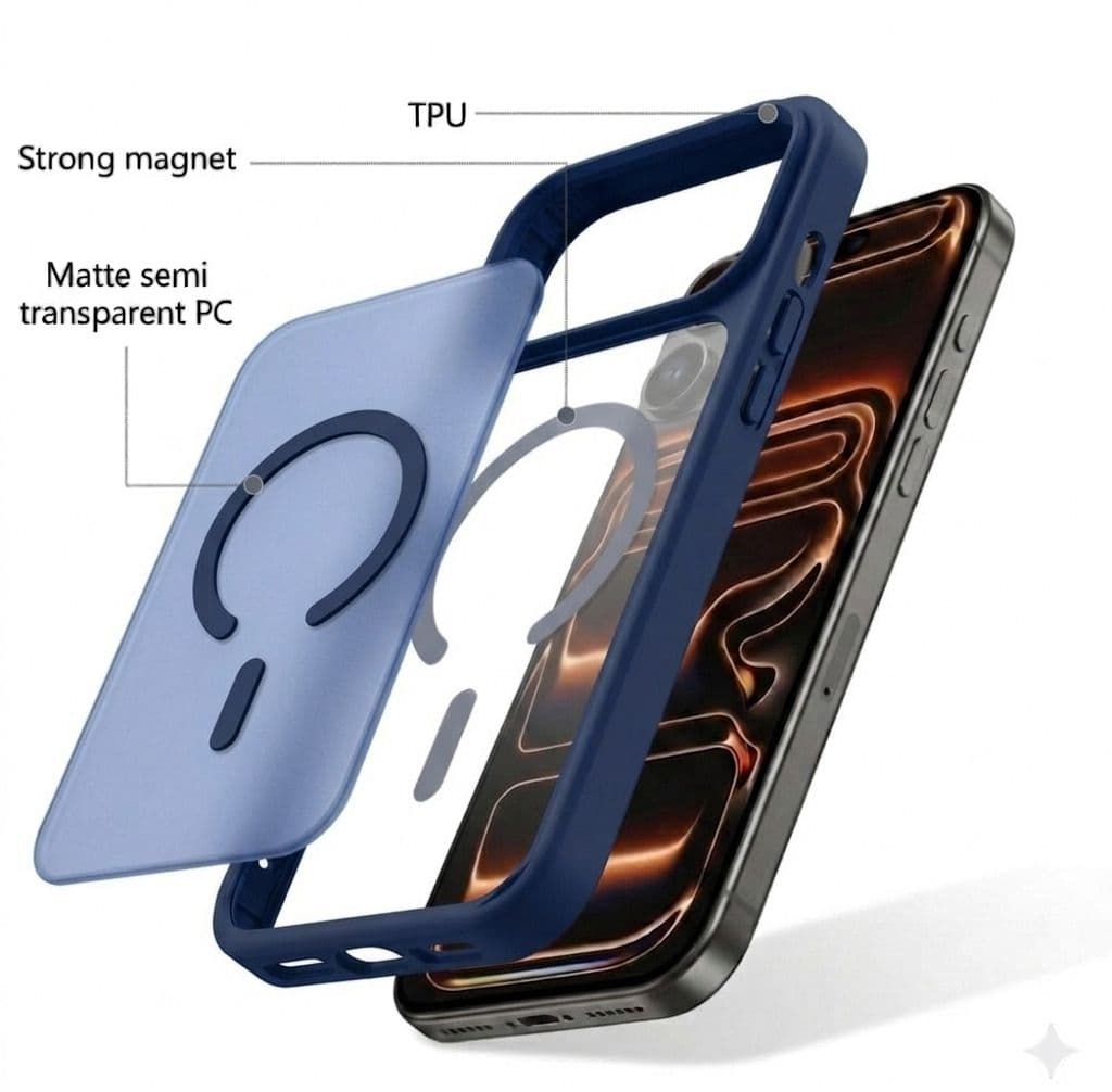 Xolia Back Cover for Vivo V70 Elite 5G (Blue, Shock Proof, Polycarbonate, Silicon, Pack of: 1) — image 1 of 1