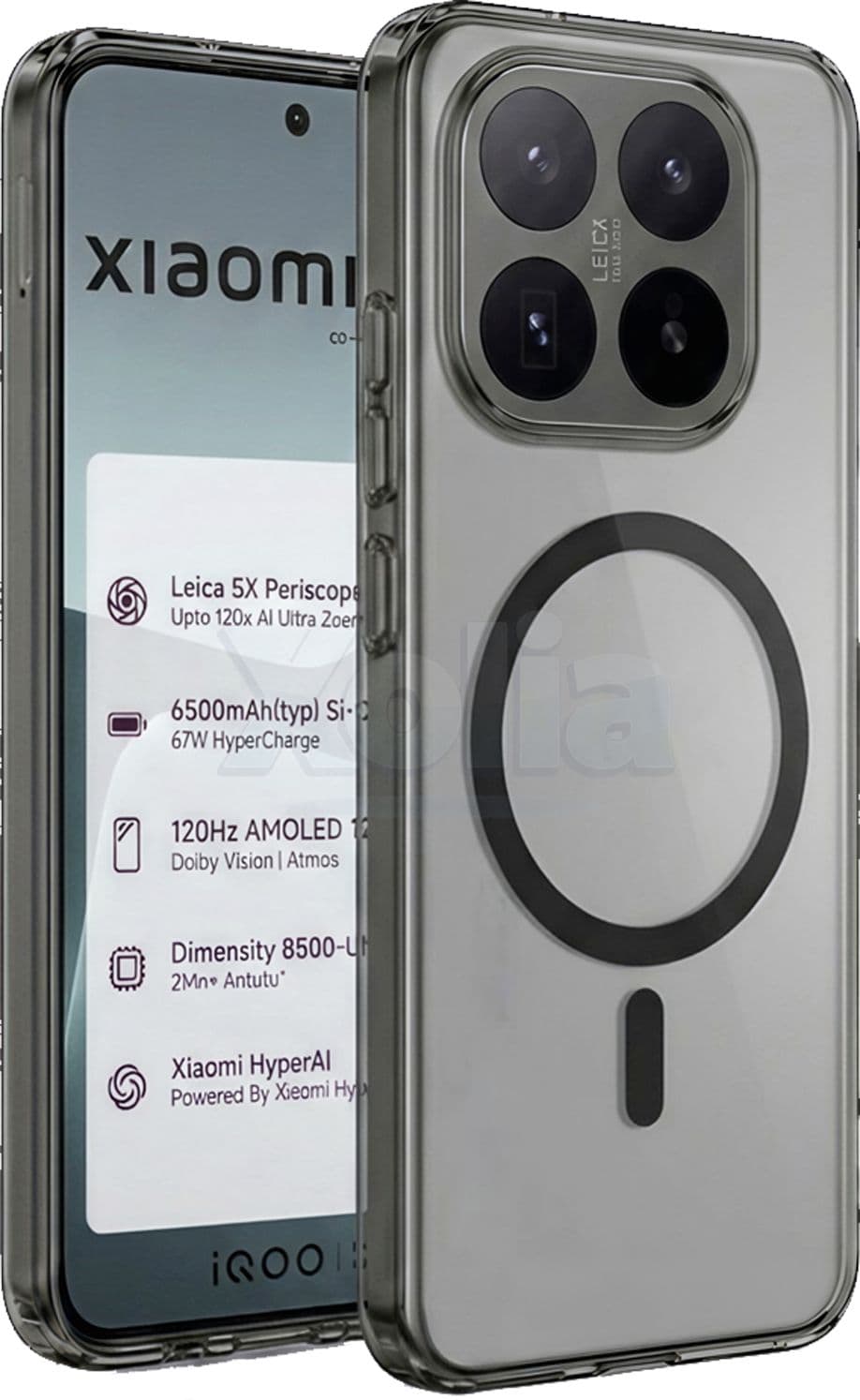 Xolia Anti Yellow Back Cover for Xiaomi 17T 5G (Black, Shock Proof, Polycarbonate, Pack of: 1) — image 1 of 1