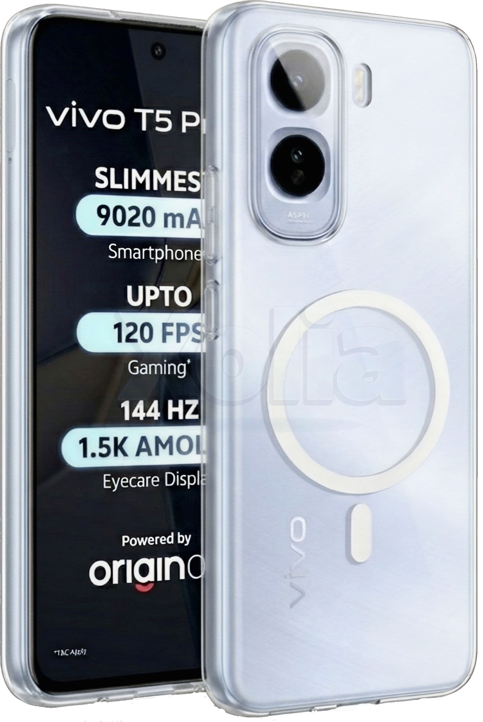 Xolia Anti Yellow Back Cover for Vivo T5 Pro 5G (Transparent, Shock Proof, Polycarbonate, Pack of: 1) — image 1 of 1