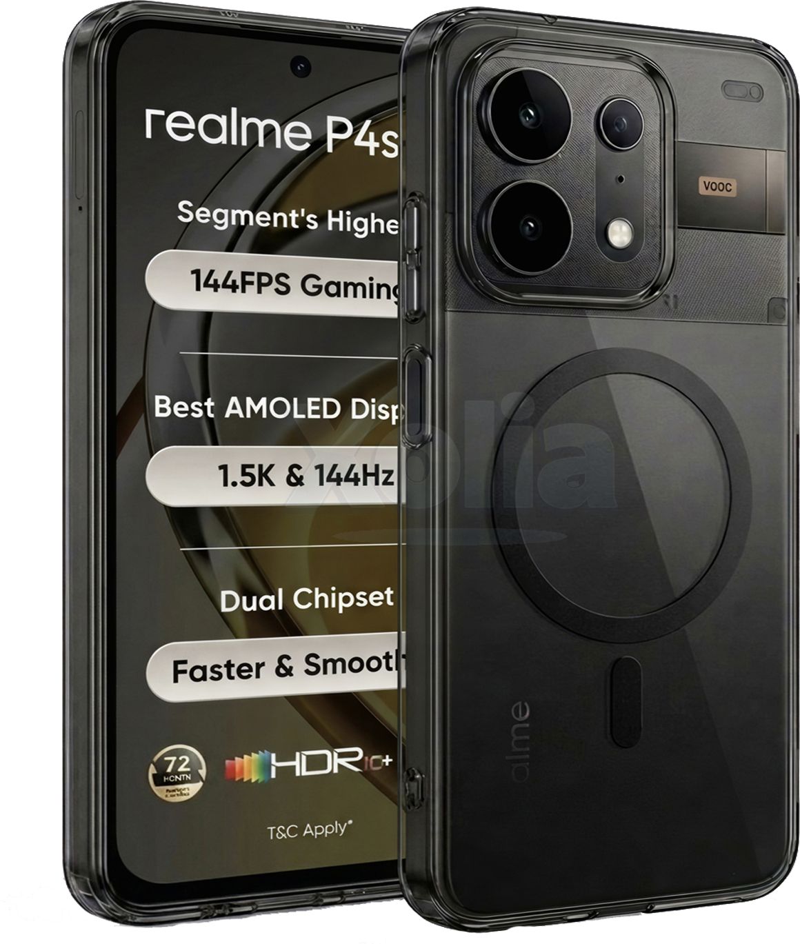 Xolia Anti Yellow Back Cover for realme P4s 5G (Black, Shock Proof, Polycarbonate, Pack of: 1) — image 1 of 1