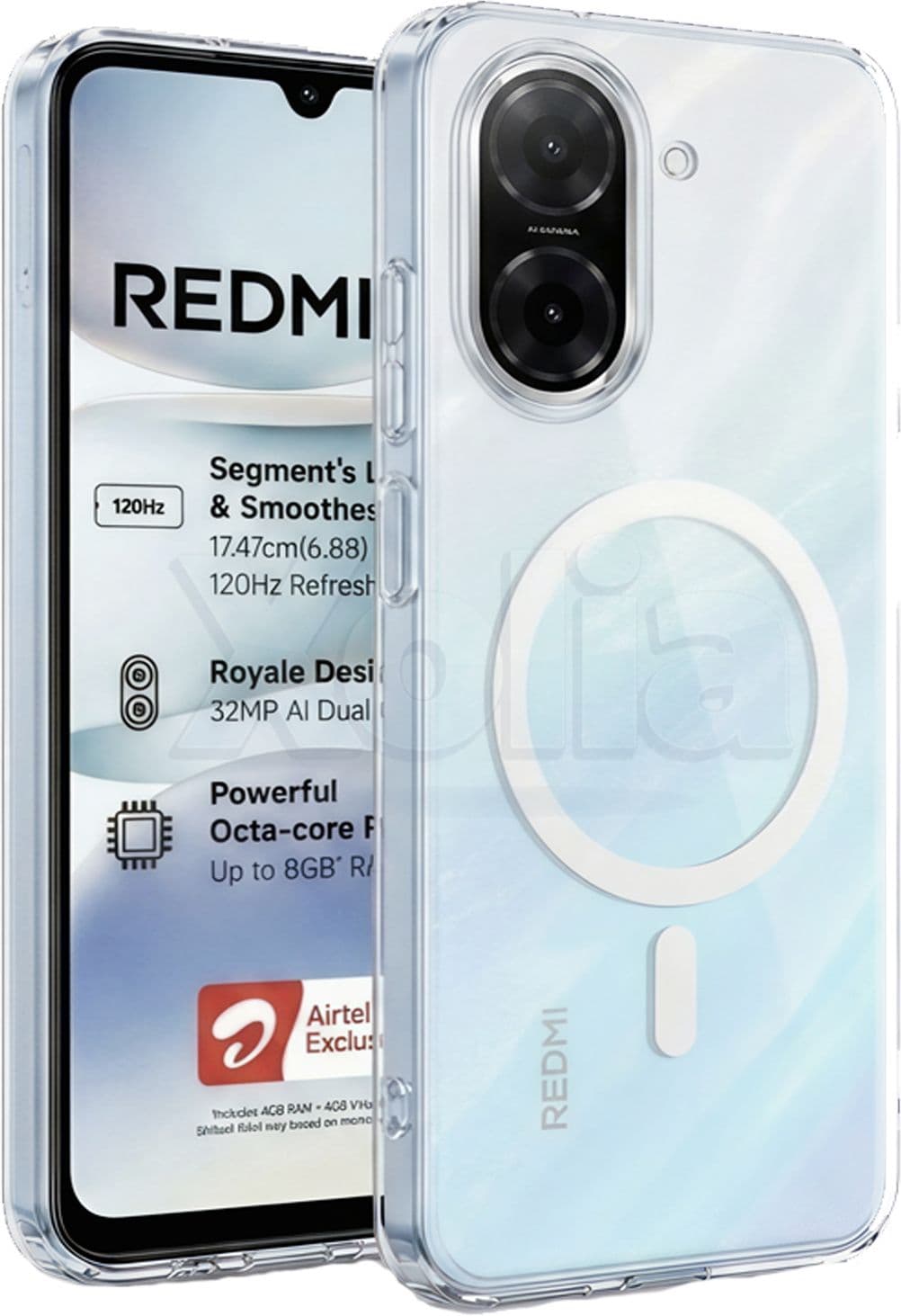 Xolia Anti Yellow Back Cover for Redmi A5 (Transparent, Shock Proof, Polycarbonate, Pack of: 1) — image 1 of 1