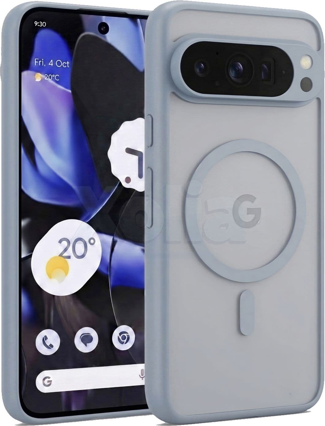Xolia Back Cover for Google Pixel 9 Pro (Grey, Shock Proof, Polycarbonate, Silicon, Pack of: 1)