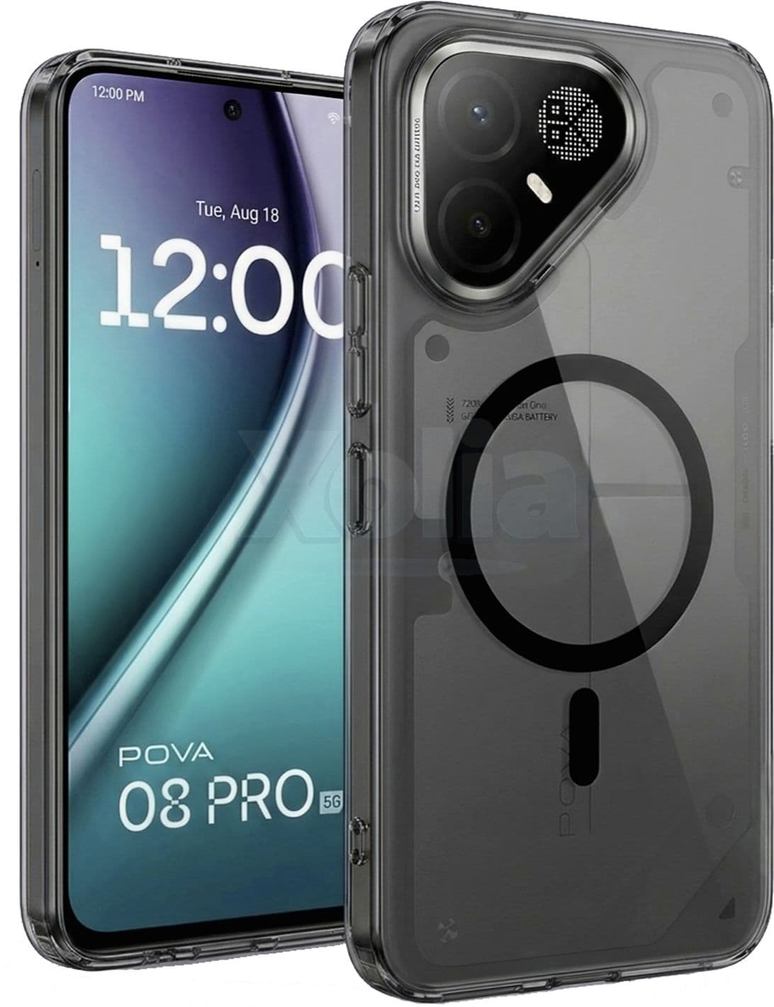Xolia Anti Yellow Back Cover for Tecno Pova 8 Pro 5G (Black, Shock Proof, Polycarbonate, Pack of: 1) — image 1 of 1