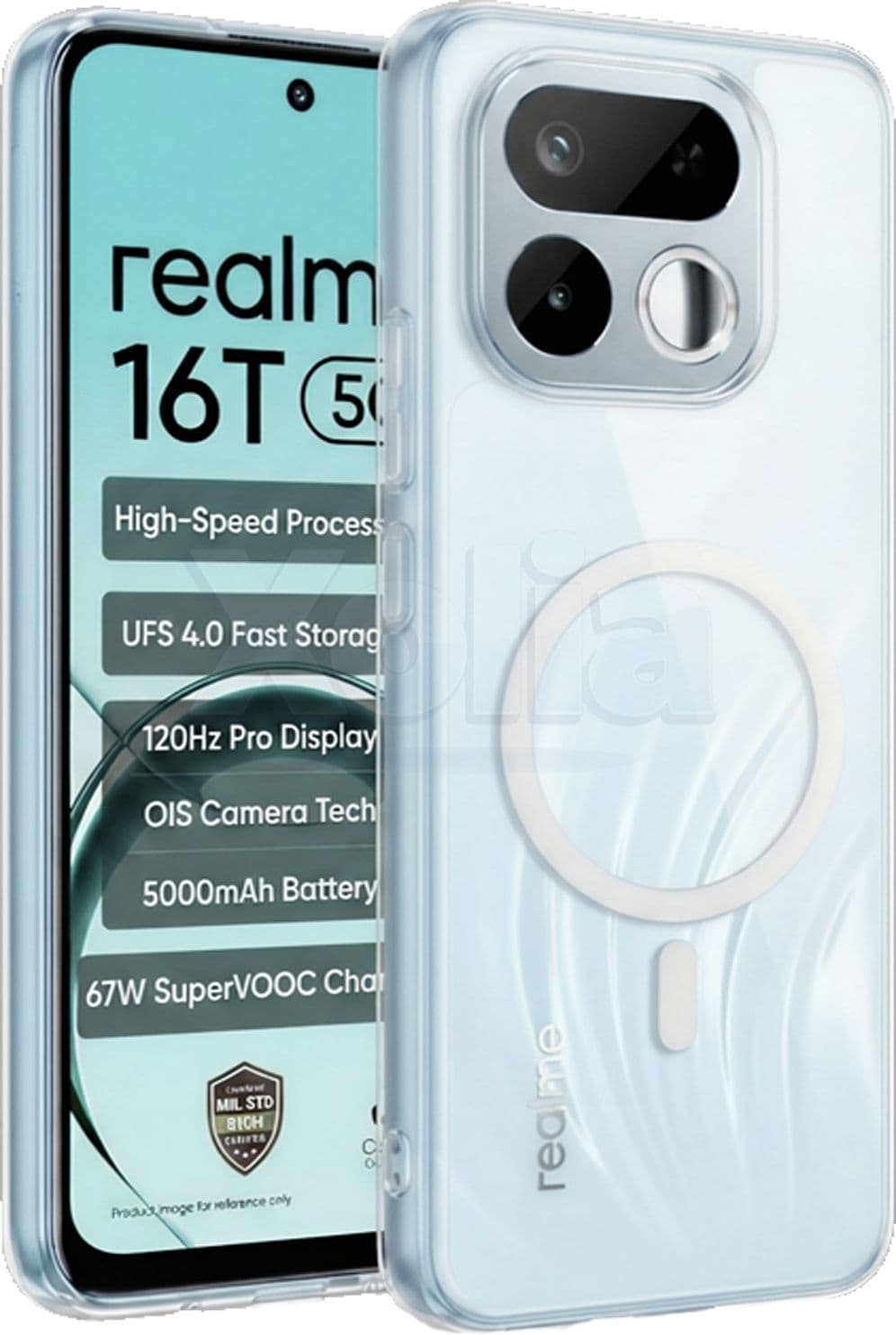 Xolia Anti Yellow Back Cover for Realme 16T 5G (Transparent, Shock Proof, Polycarbonate, Pack of: 1) — image 1 of 1