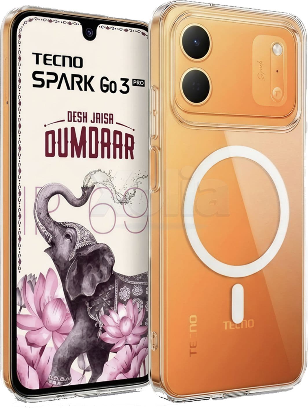 Xolia Anti Yellow Back Cover for Tecno Spark Go 3 Pro 5G (Transparent, Shock Proof, Polycarbonate, Pack of: 1) — image 1 of 1