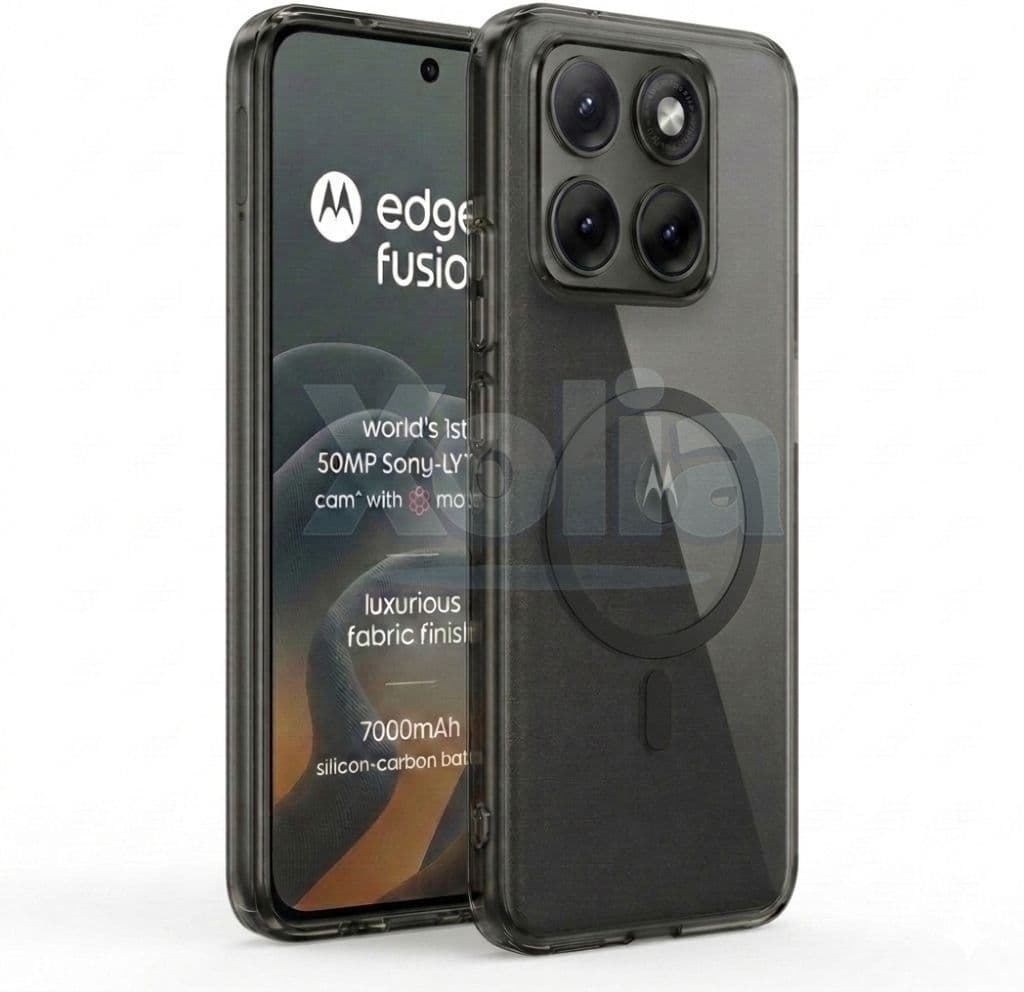 Xolia Anti Yellow Back Cover for MOTOROLA Edge 70 Fusion 5G (Black, Shock Proof, Polycarbonate, Pack of: 1) — image 1 of 1