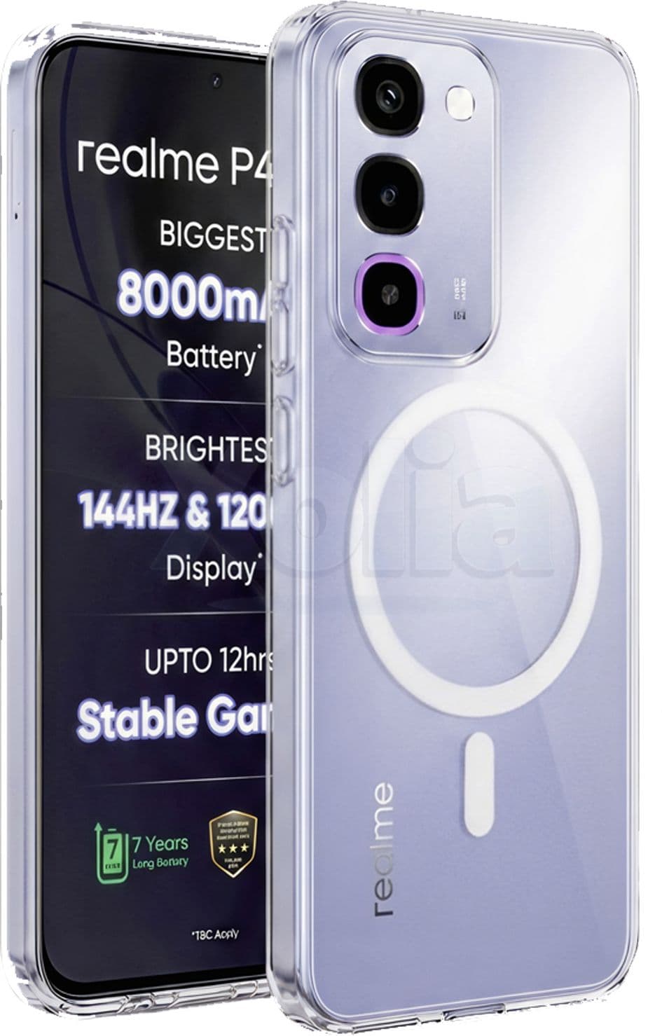 Xolia Anti Yellow Back Cover for Realme P4r 5G (Transparent, Shock Proof, Polycarbonate, Pack of: 1) — image 1 of 1