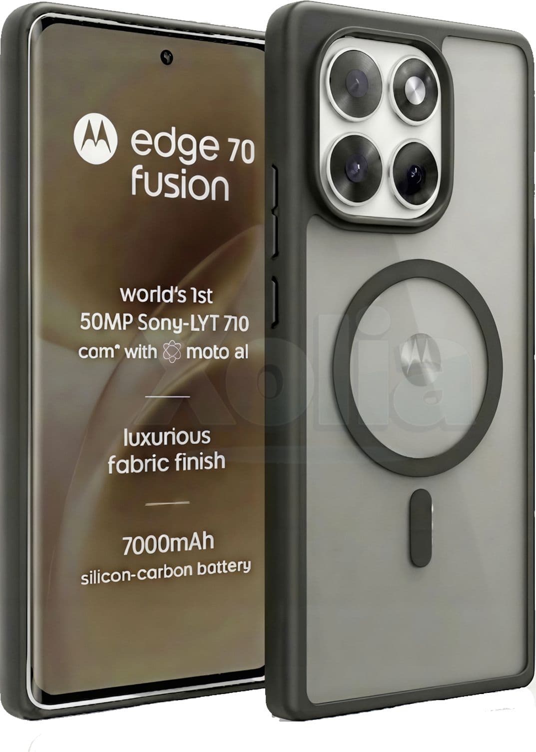 Xolia Back Cover for MOTOROLA Edge 70 Fusion 5G (Black, Shock Proof, Polycarbonate, Silicon, Pack of: 1)
