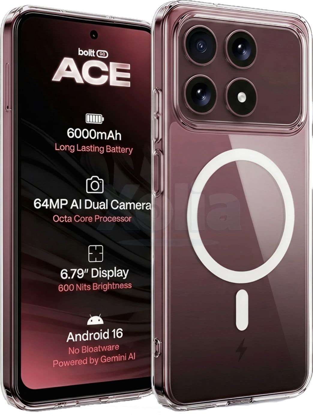 Xolia Anti Yellow Back Cover for boltt ACE 5G (Transparent, Shock Proof, Polycarbonate, Pack of: 1) — image 1 of 1