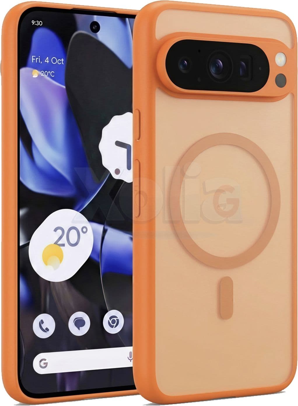 Xolia Back Cover for Google Pixel 9 Pro (Orange, Shock Proof, Polycarbonate, Silicon, Pack of: 1)