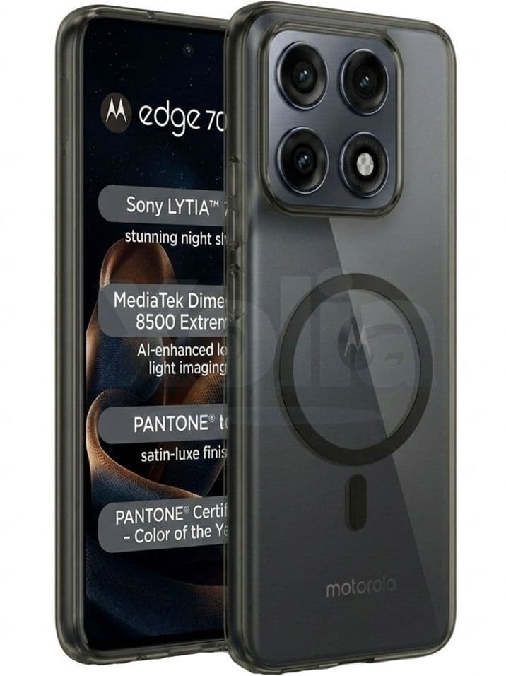 Xolia Anti Yellow Back Cover for Motorola Edge 70 Pro 5G (Black, Shock Proof, Polycarbonate, Pack of: 1) — image 1 of 1