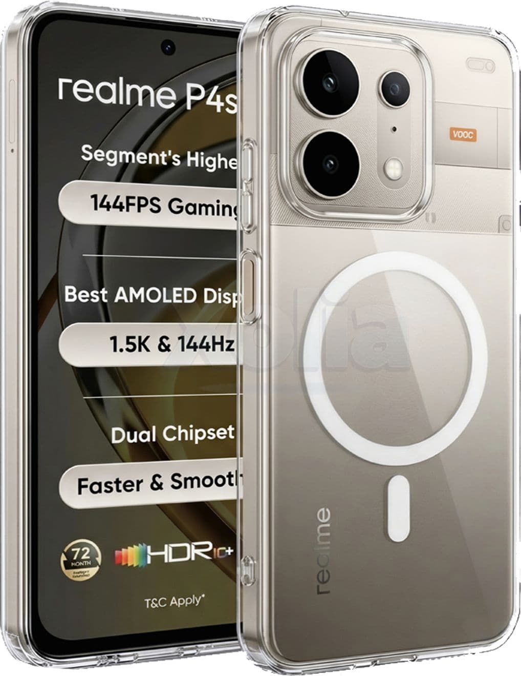 Xolia Anti Yellow Back Cover for realme P4s 5G (Transparent, Shock Proof, Polycarbonate, Pack of: 1) — image 1 of 1