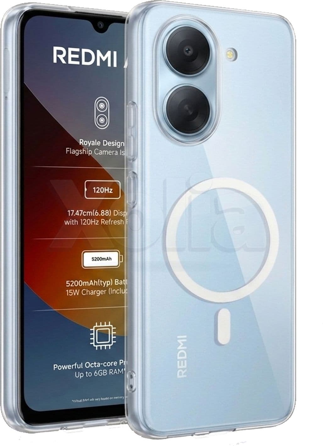 Xolia Anti Yellow Back Cover for Redmi A7 5G (Transparent, Shock Proof, Polycarbonate, Pack of: 1) — image 1 of 1