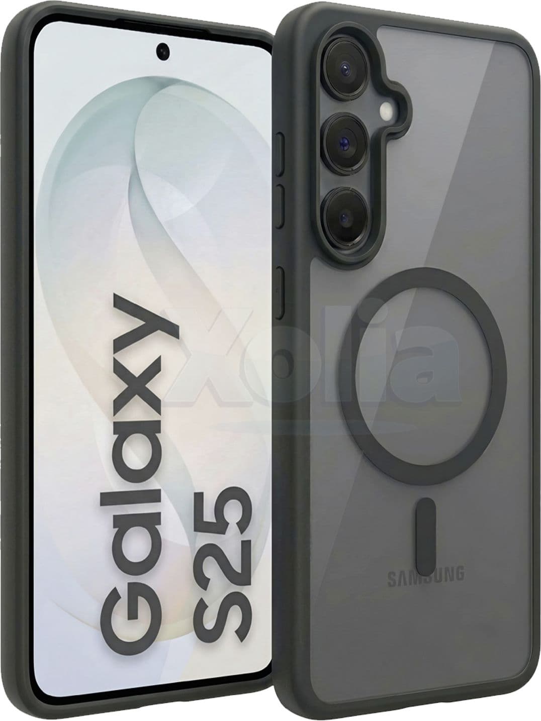 Xolia Back Cover for Samsung Galaxy S25 5G (Black, Shock Proof, Silicon, Polycarbonate, Pack of: 1)