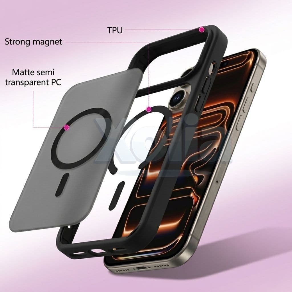 Xolia Back Cover for Apple iPhone 17 Pro (Black, Shock Proof, Polycarbonate, Silicon, Pack of: 1) — image 1 of 1