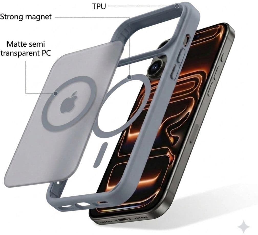 Xolia Back Cover for Apple iPhone 15 Pro Max (Grey, Shock Proof, Polycarbonate, Silicon, Pack of: 1) — image 1 of 1