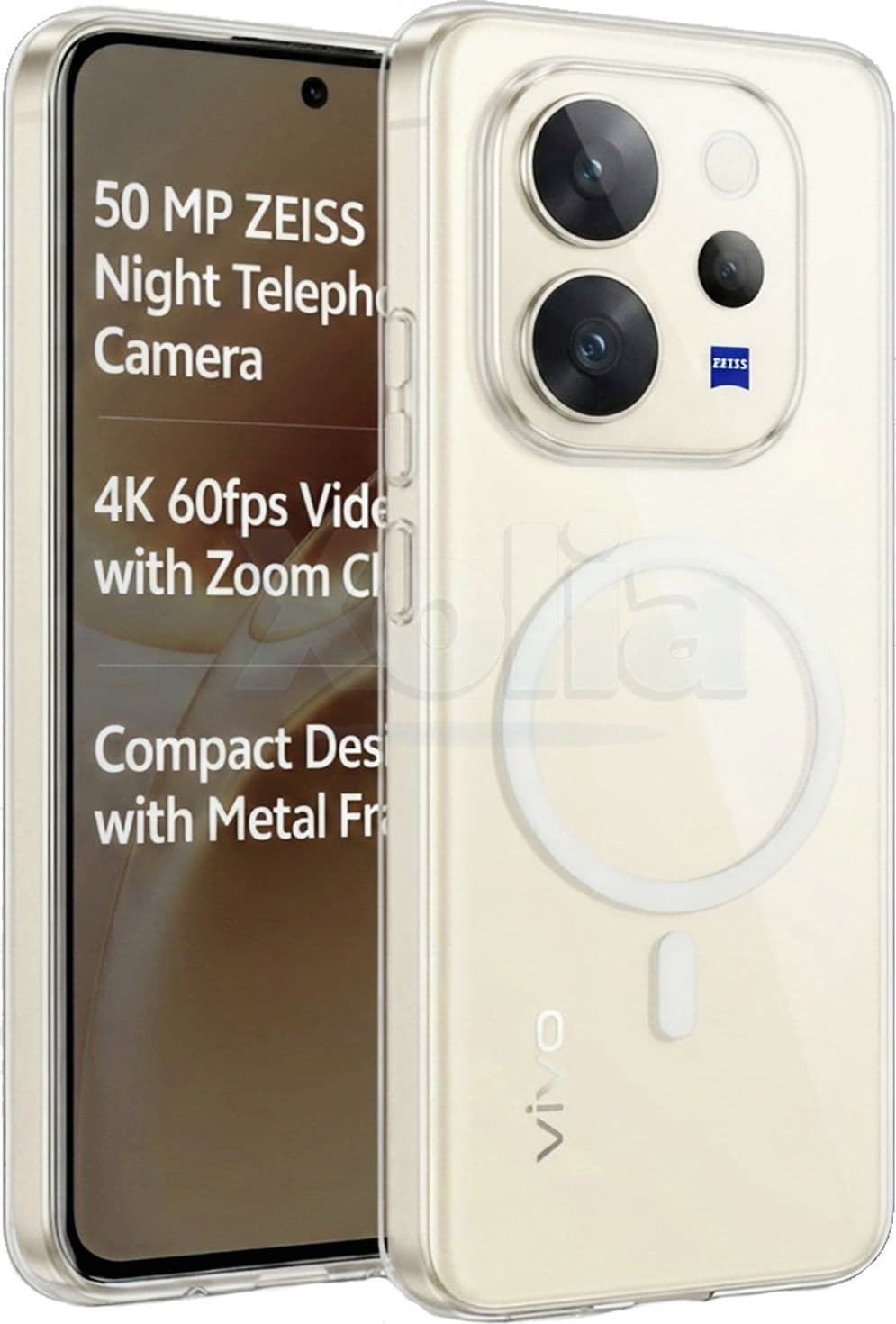 Xolia Anti Yellow Back Cover for Vivo V70 5G, Vivo V70 Elite 5G (Transparent, Shock Proof, Polycarbonate, Pack of: 1) — image 1 of 1