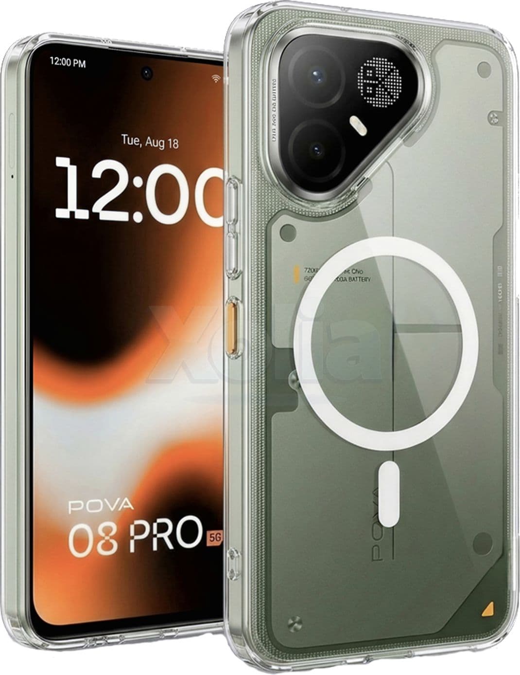 Xolia Anti Yellow Back Cover for Tecno Pova 8 Pro 5G (Transparent, Dual Protection, Polycarbonate, Pack of: 1) — image 1 of 1