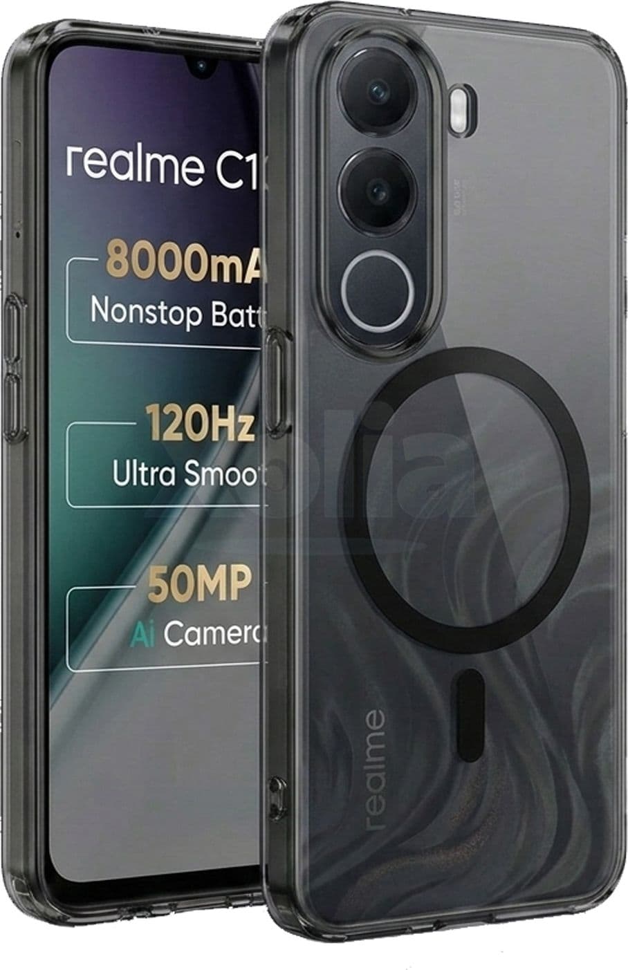 Xolia Anti Yellow Back Cover for realme C100x (Black, Shock Proof, Polycarbonate, Pack of: 1) — image 1 of 1