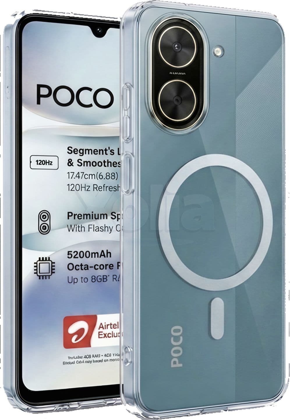 Xolia Anti Yellow Back Cover for POCO C71 (Transparent, Shock Proof, Polycarbonate, Pack of: 1) — image 1 of 1