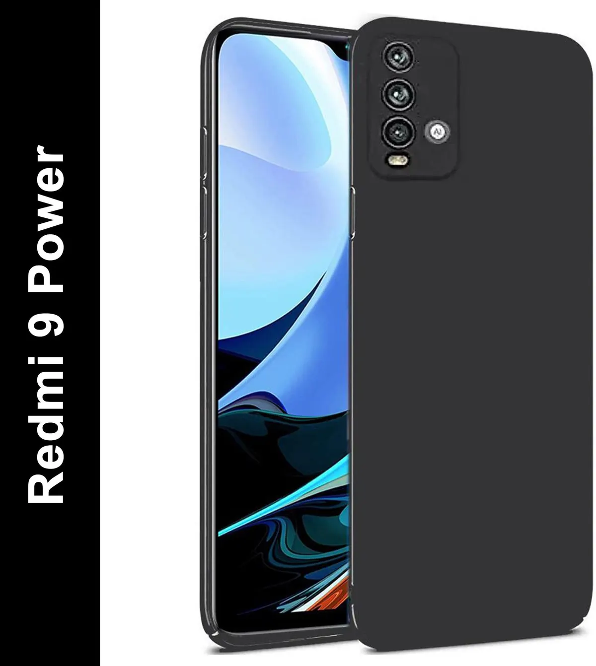 Micvir Back Cover for Redmi 9 Power (Black, Polycarbonate, Pack of: 1)
