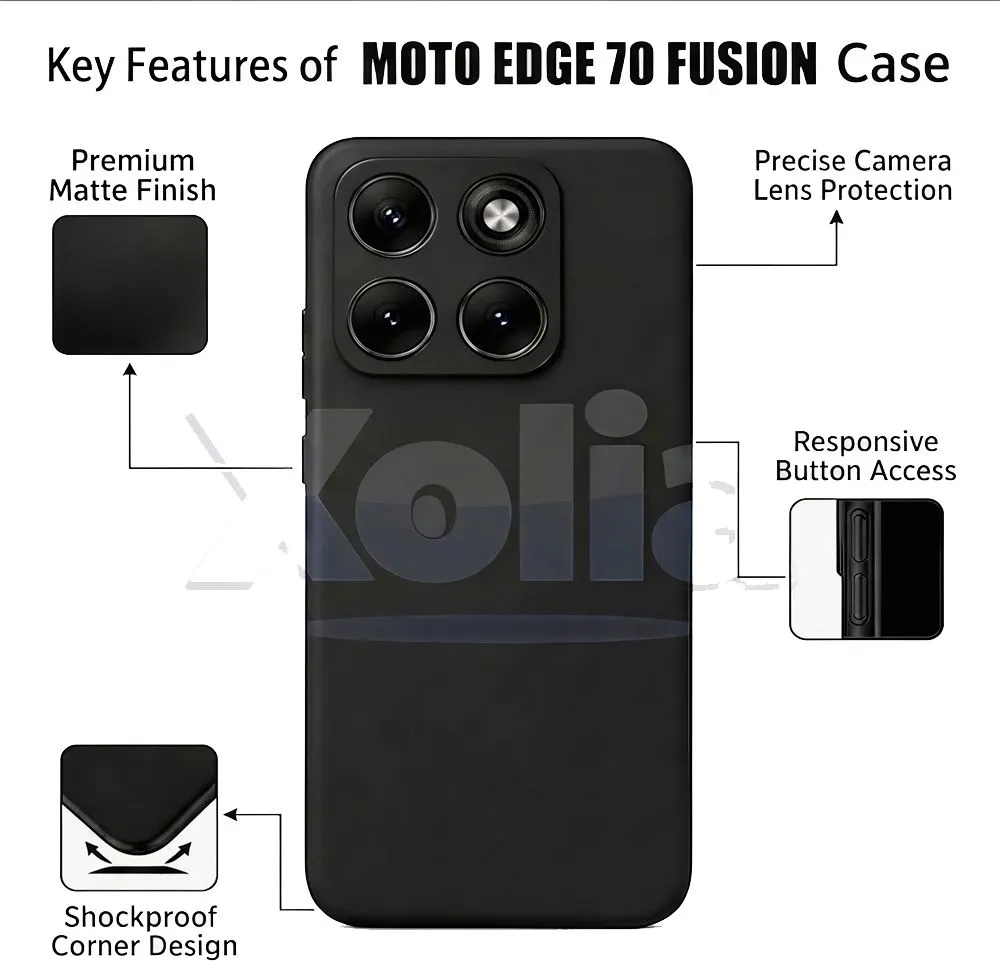 Xolia Back Cover for MOTOROLA Edge 70 Fusion 5G (Black, Polycarbonate, Pack of: 1) — image 3 of 5