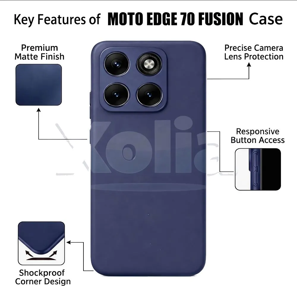 Xolia Back Cover for MOTOROLA Edge 70 Fusion 5G (Blue, Polycarbonate, Pack of: 1) — image 3 of 5
