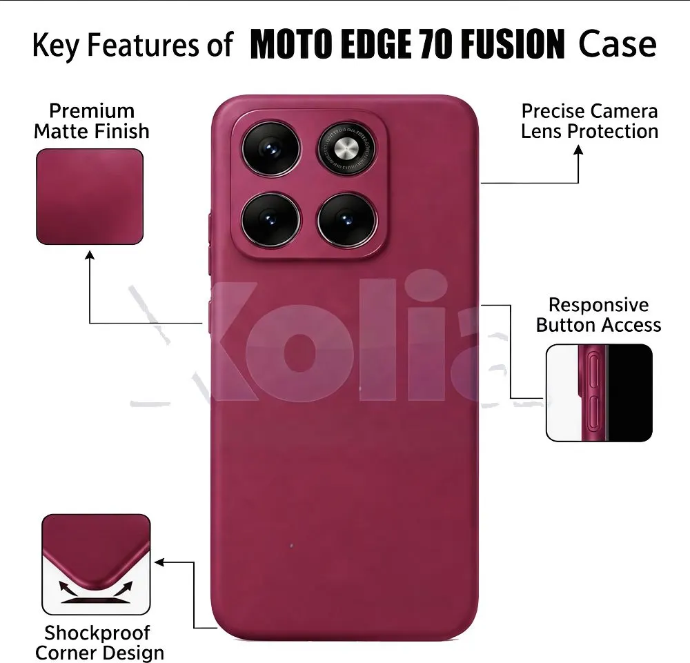 Xolia Back Cover for MOTOROLA Edge 70 Fusion 5G (Red, Polycarbonate, Pack of: 1) — image 3 of 5
