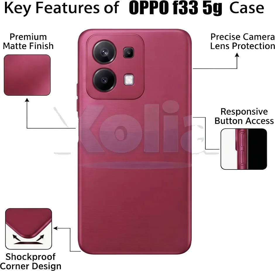 Xolia Back Cover for OPPO F31 5G (Red, Polycarbonate, Pack of: 1) — image 3 of 5