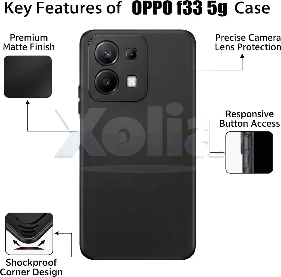 Xolia Back Cover for Oppo F33 5G (Black, Polycarbonate, Pack of: 1) — image 3 of 5