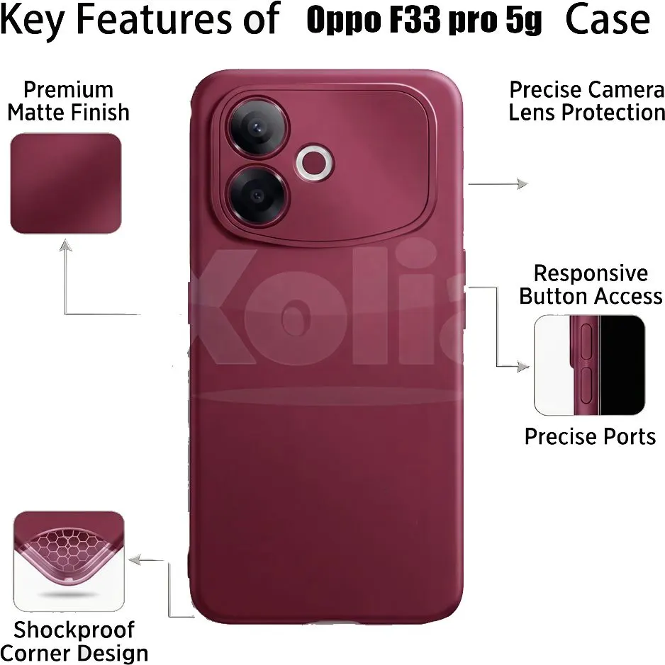 Xolia Back Cover for Oppo F33 Pro 5G (Red, Polycarbonate, Pack of: 1) — image 3 of 5