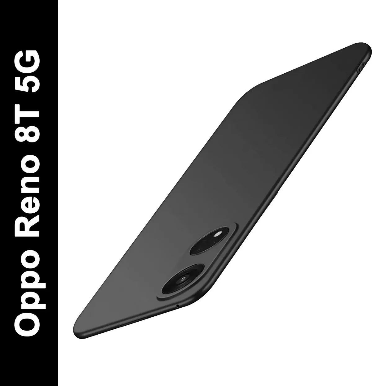 Micvir Back Cover for OPPO Reno8T 5G (Black, Hard Case, Pack of: 1)