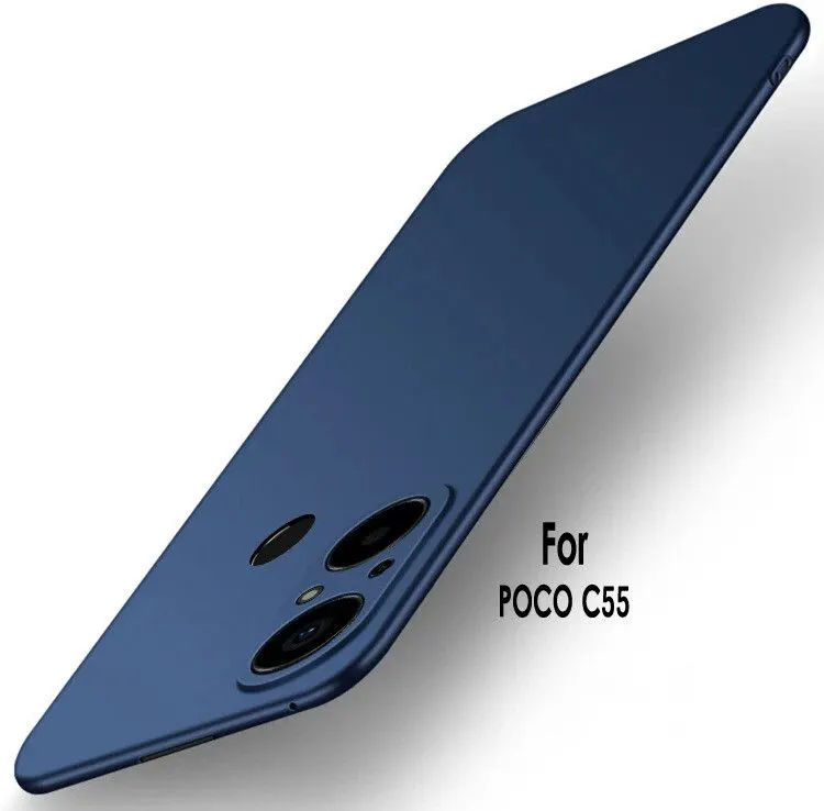 Micvir Back Cover for POCO C55 (Blue, Hard Case, Pack of: 1)