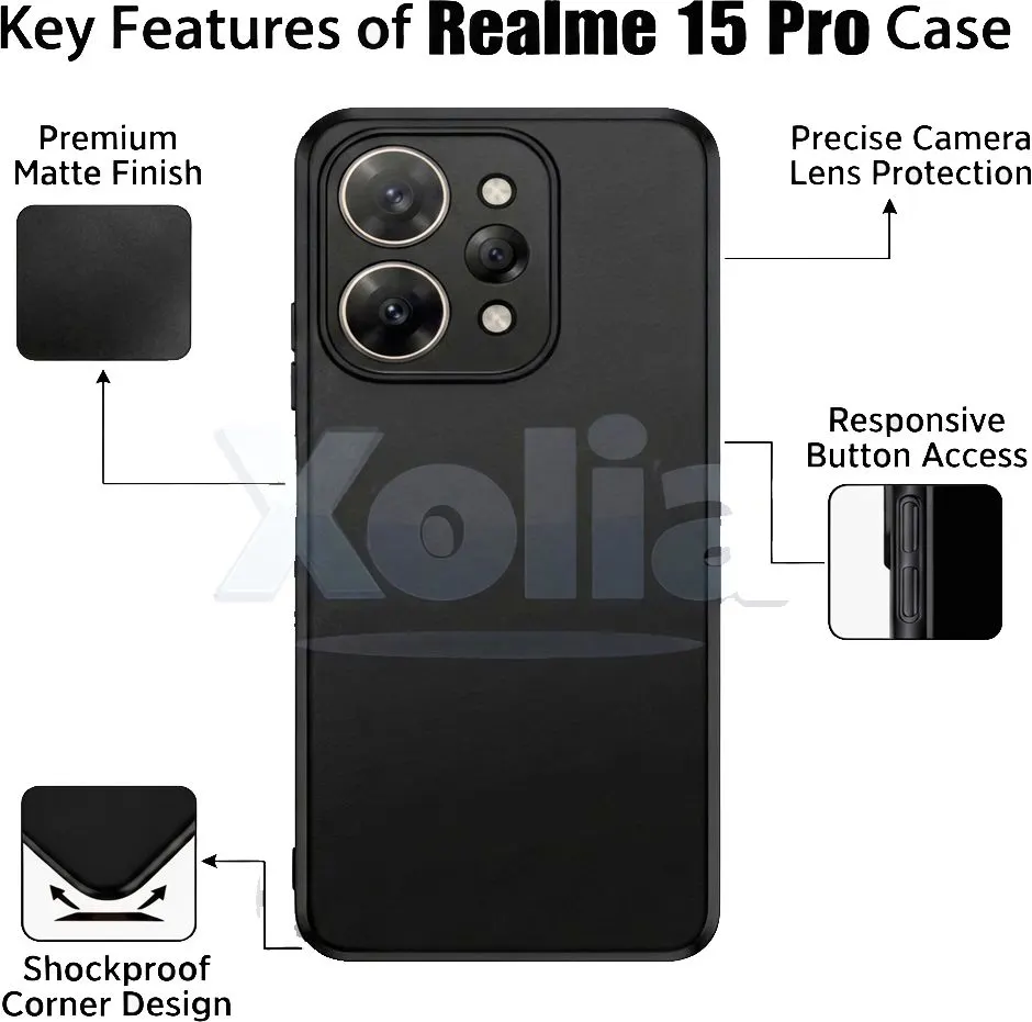 Xolia Back Cover for Realme 15 Pro 5G (Black, Polycarbonate, Pack of: 1) — image 3 of 5