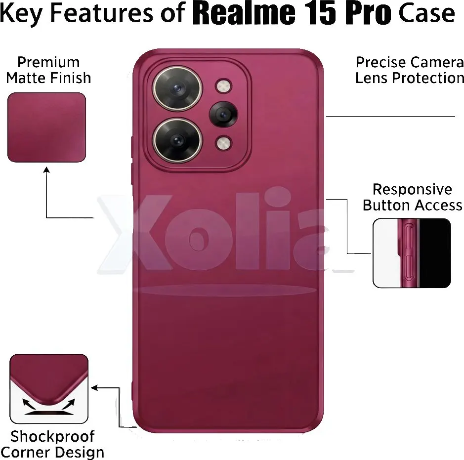Xolia Back Cover for Realme 15 Pro 5G (Red, Polycarbonate, Pack of: 1) — image 3 of 5