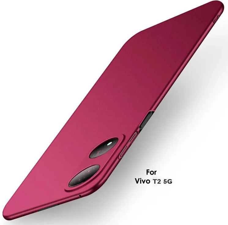 Micvir Back Cover for VIVO T2 5G (Red, Hard Case, Polycarbonate, Pack of: 1)