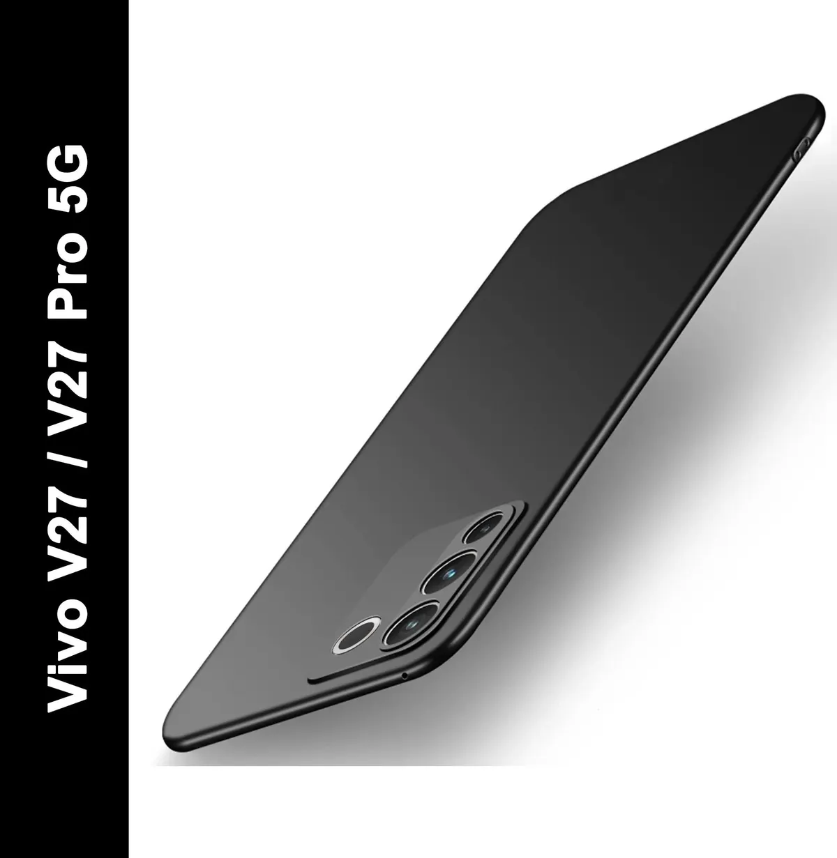 Micvir Back Cover for Vivo V27 Pro 5G (Black, Hard Case, Polycarbonate, Pack of: 1)