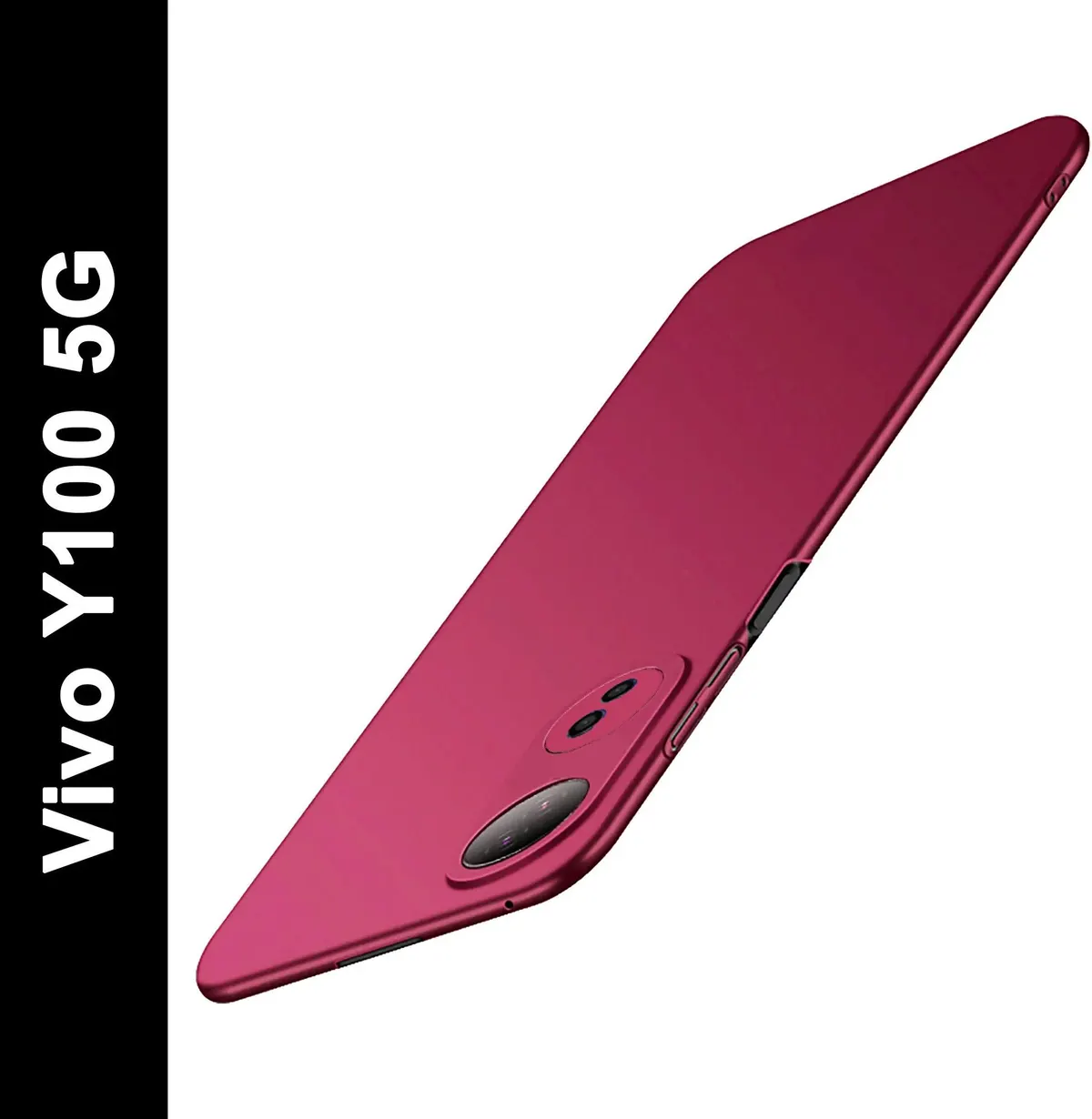 Micvir Back Cover for VIVO Y100 5G (Red, Hard Case, Polycarbonate, Pack of: 1)