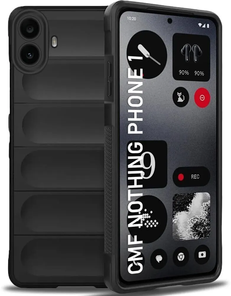 Micvir Back Cover for CMF by Nothing Phone 1 (Black, 3D Case, Silicon, Pack of: 1)
