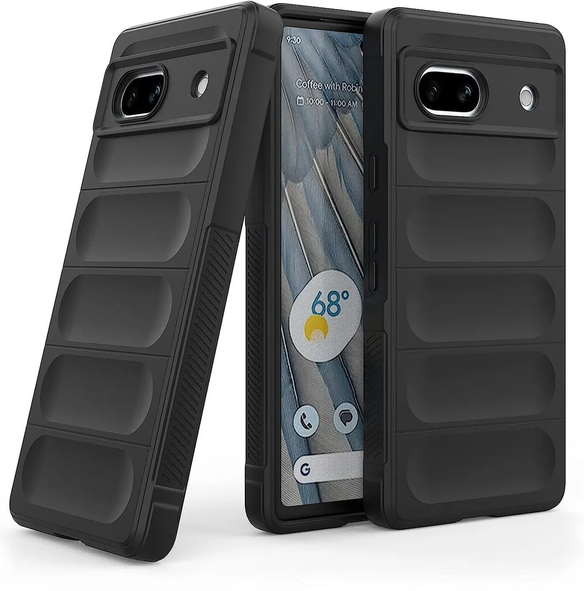 Micvir Back Cover for Google Pixel 7A (Black, 3D Case, Silicon, Pack of: 1)