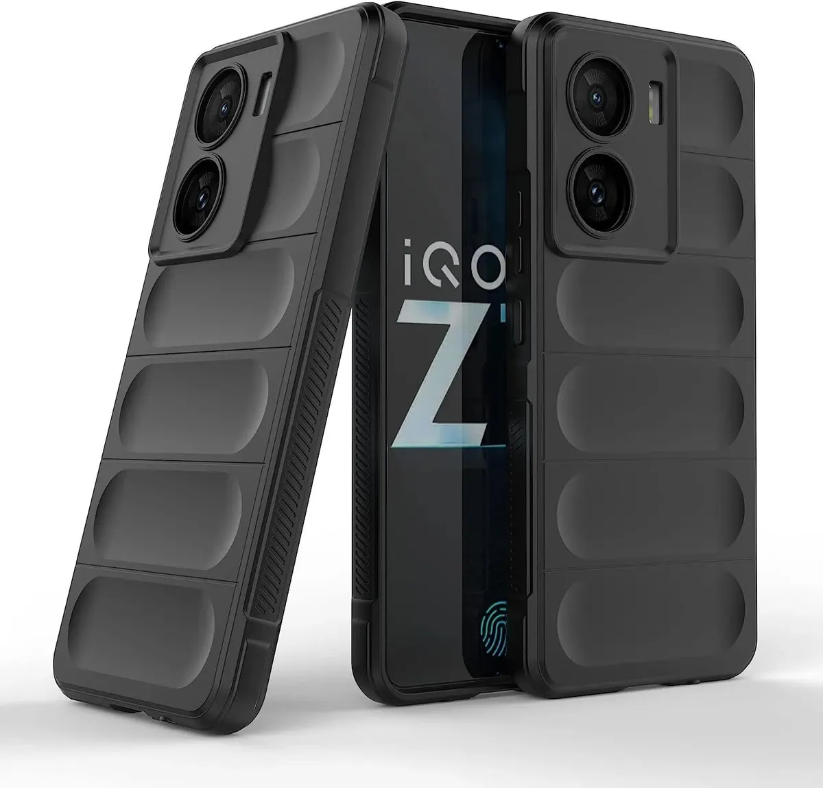 Micvir Back Cover for iQOO Z7 5G (Black, 3D Case, Silicon, Pack of: 1)
