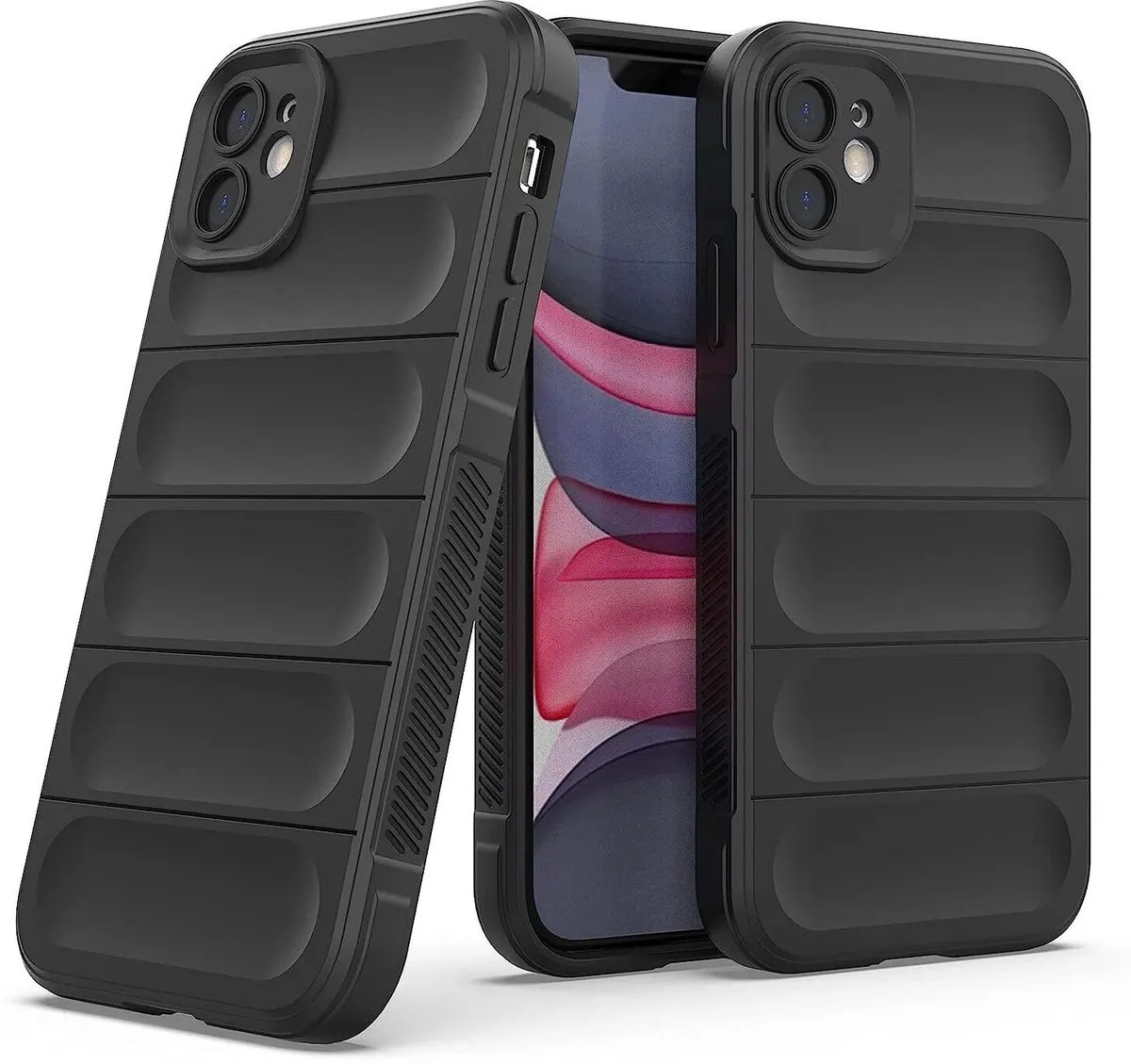 Micvir Back Cover for Apple iPhone 11 (Black, 3D Case, Silicon, Pack of: 1)