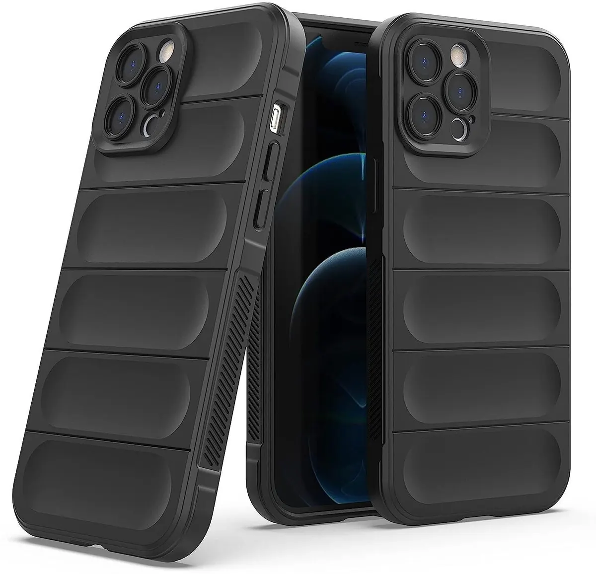 Micvir Back Cover for Apple iPhone 13 Pro (Black, 3D Case, Silicon, Pack of: 1) — image 1 of 5