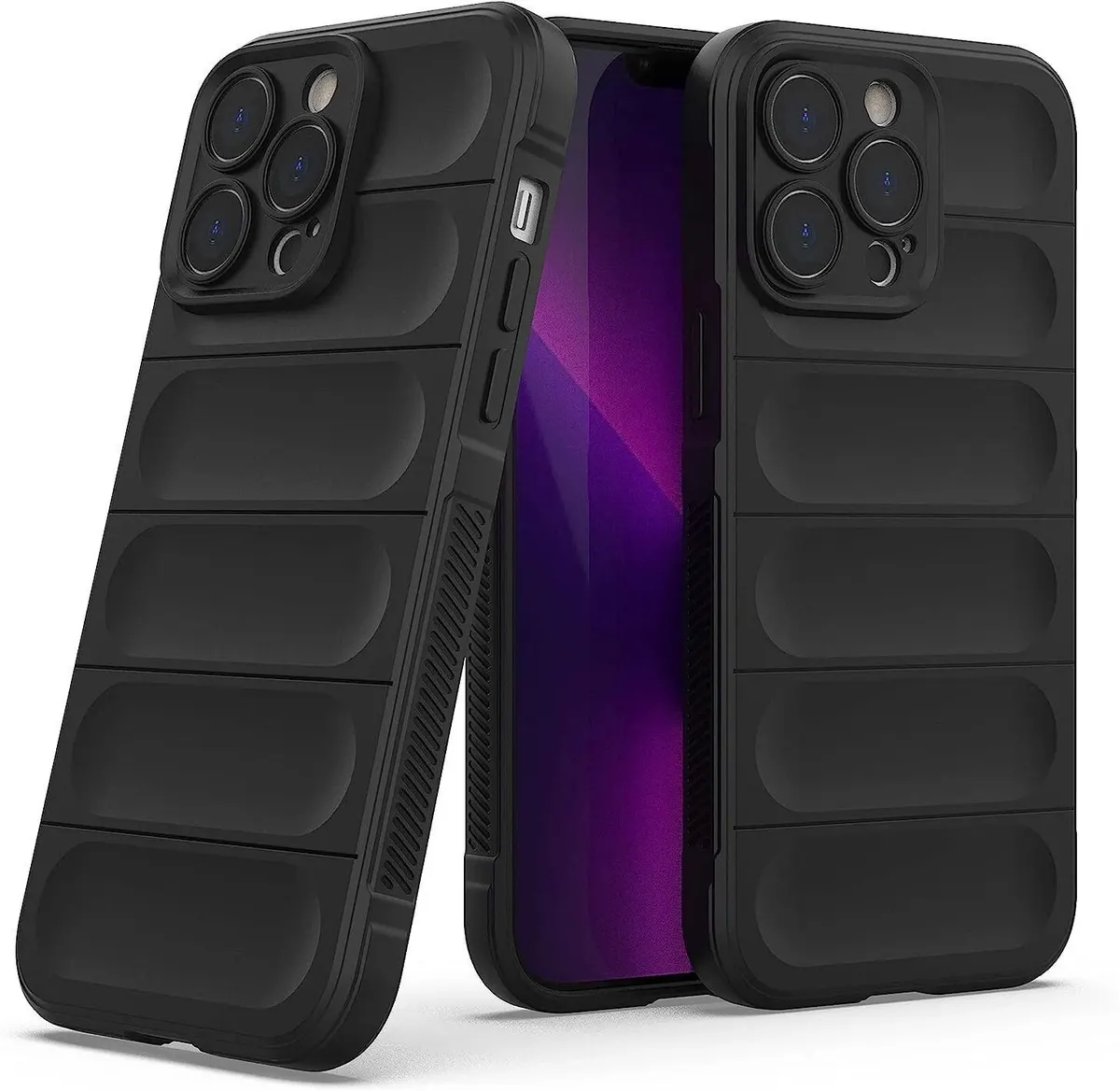 Micvir Back Cover for Apple iPhone 14 Pro Max (Black, 3D Case, Silicon, Pack of: 1)
