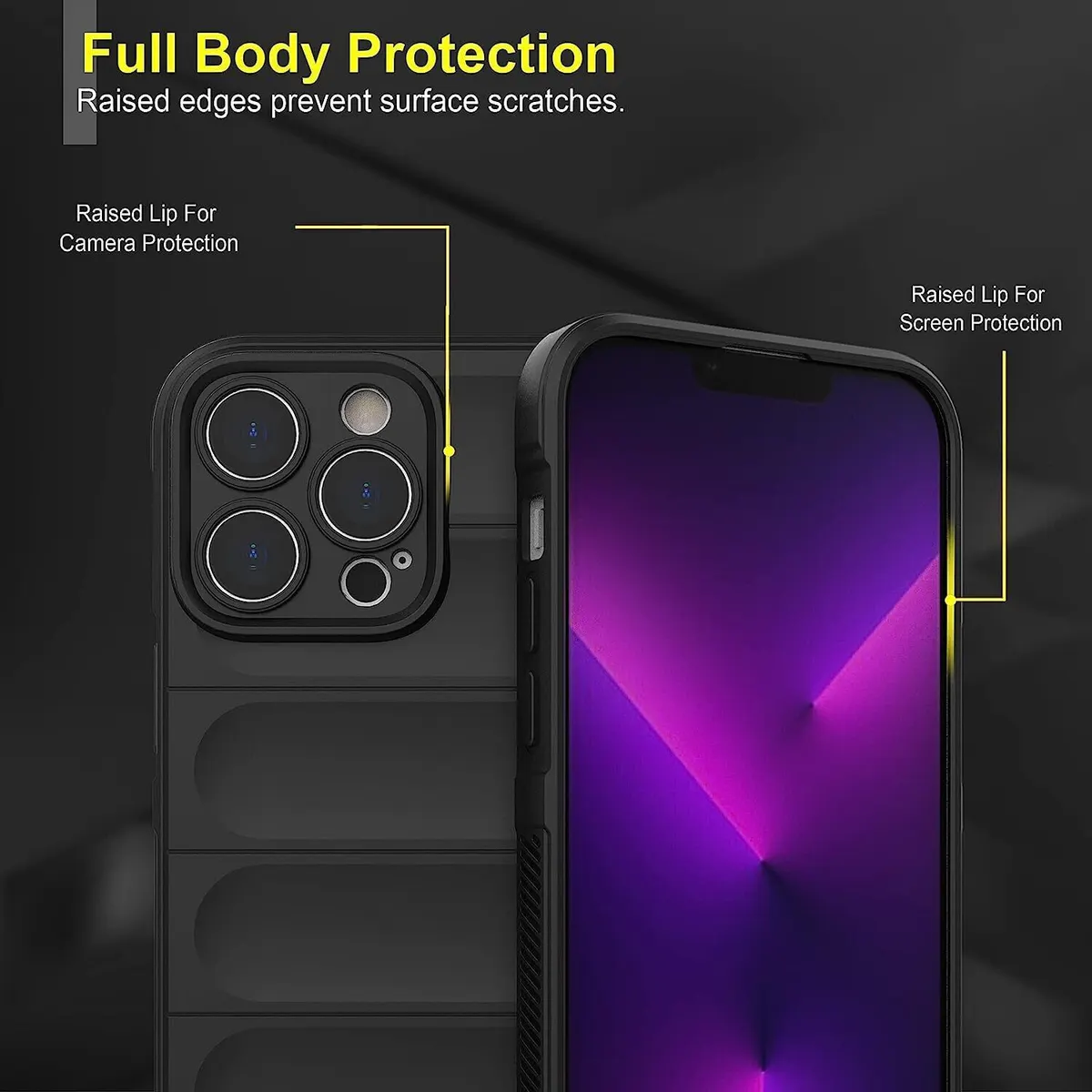 Micvir Back Cover for Apple iPhone 14 Pro Max (Black, 3D Case, Silicon, Pack of: 1) — image 2 of 5