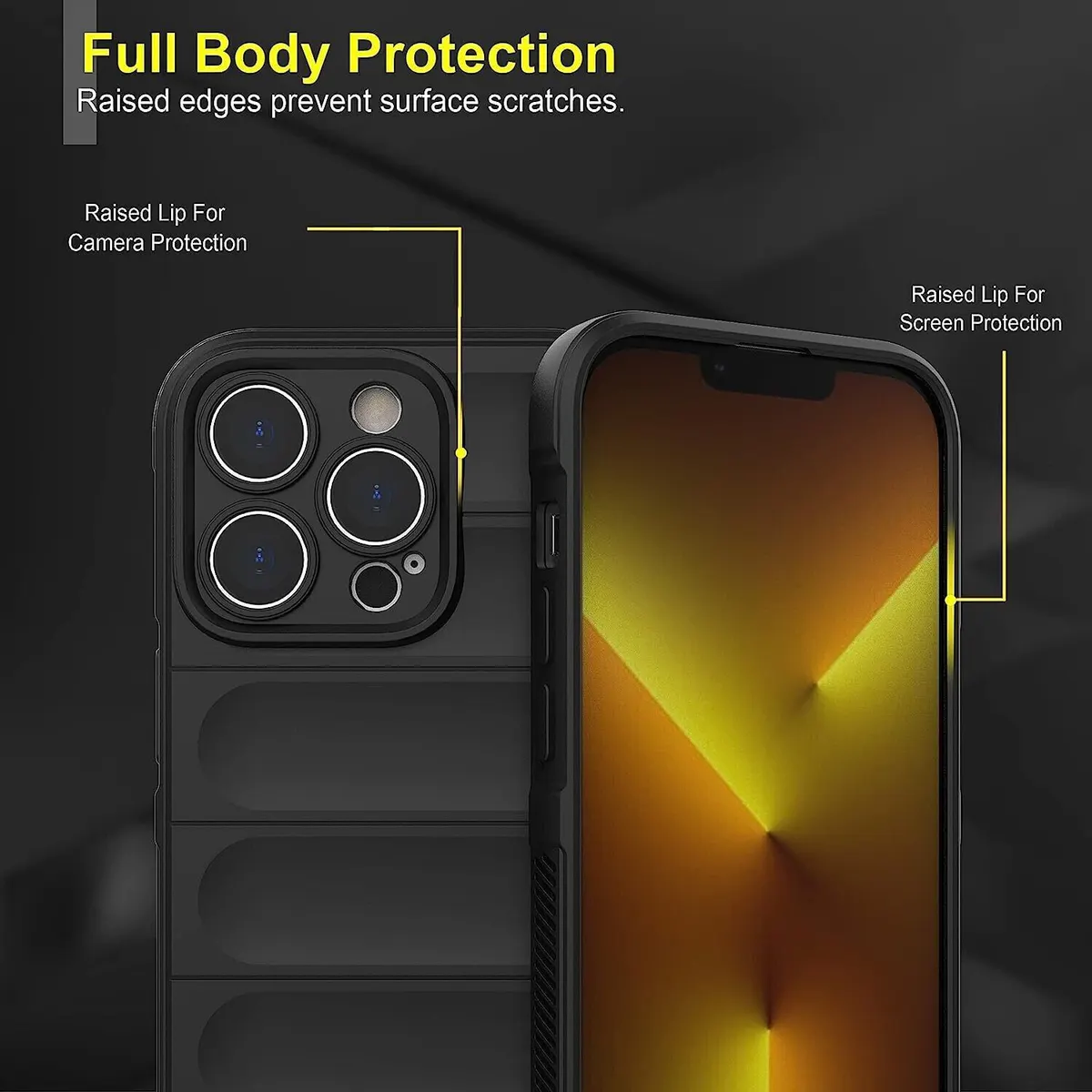 Micvir Back Cover for Apple iPhone 14 Pro (Black, 3D Case, Silicon, Pack of: 1) — image 2 of 5