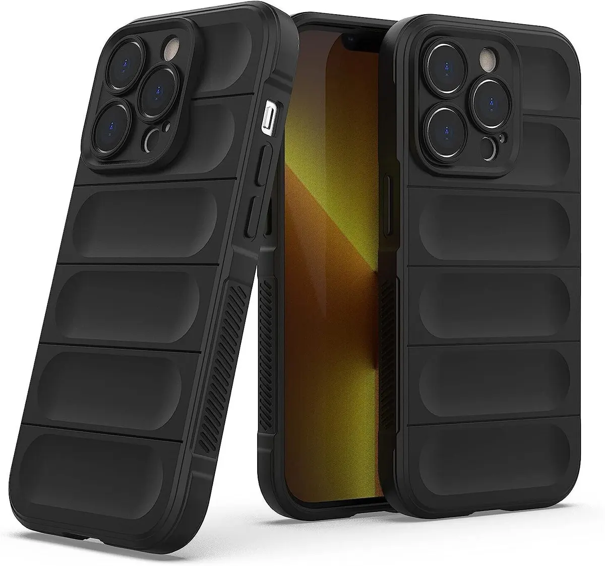 Micvir Back Cover for Apple iPhone 15 Pro (Black, 3D Case, Silicon, Pack of: 1)